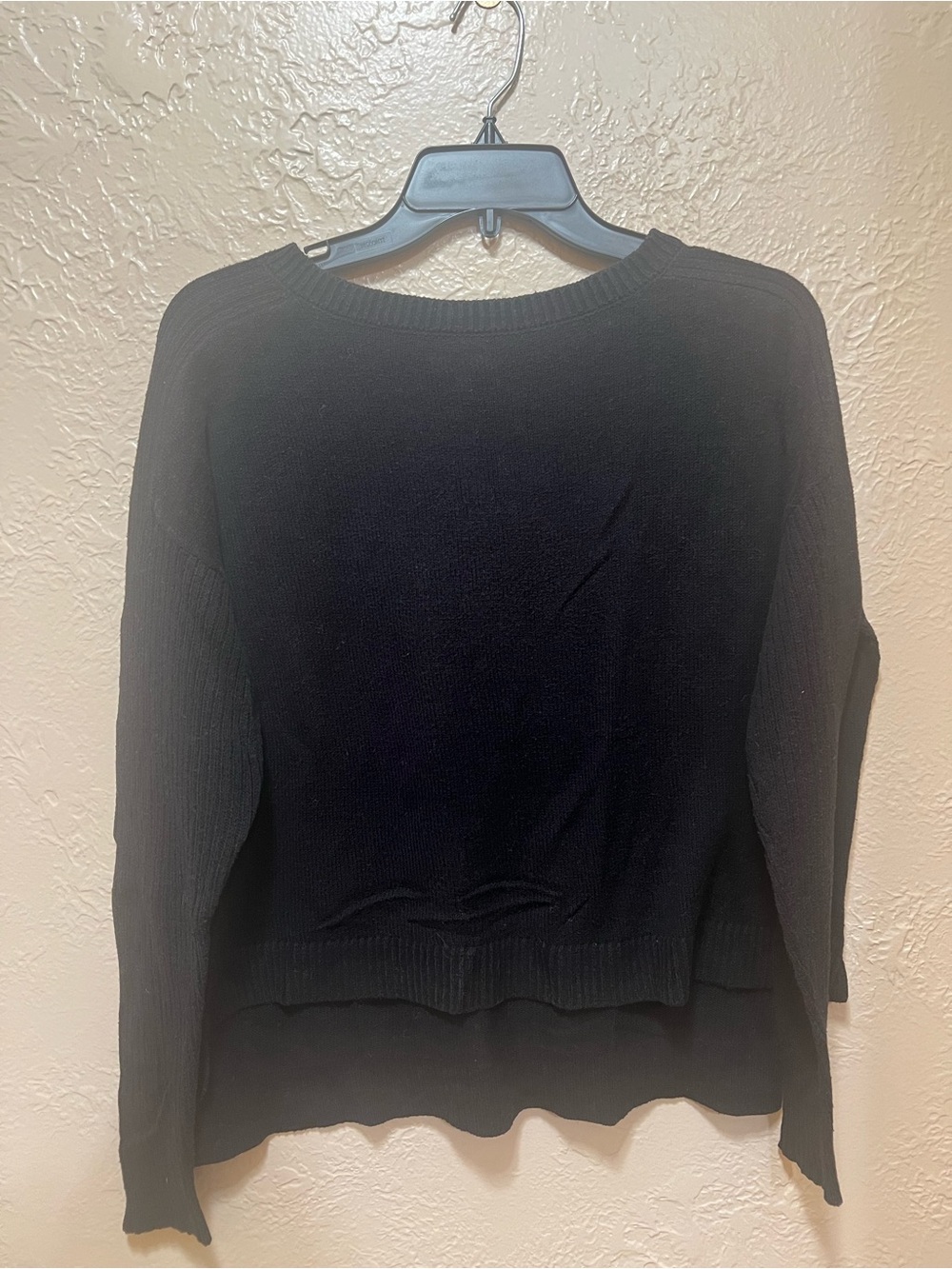 Abound Black Crewneck Sweater - Soft Rib Trim